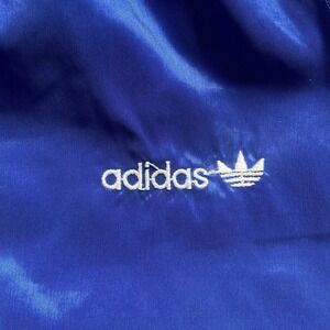Vintage Adidas Blue Trefoil Leaf Logo Basketball Track Pants Sweat Sz Large